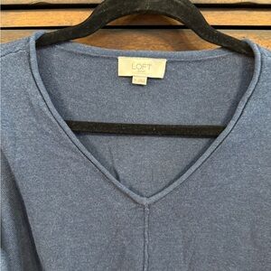 LOFT Denim Blue V-Neck Top